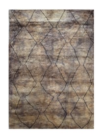 7X10 Modern Moroccan Hand-Knotted Rug