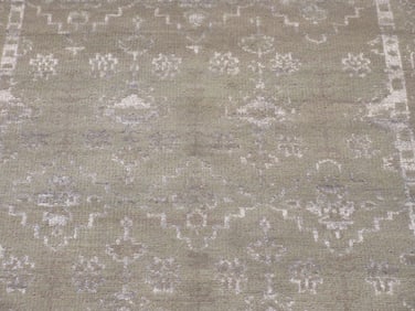Modern 5X8 Hand-Knotted Silk & Wool Area Rug