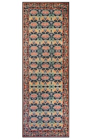 3X10 Black William Morris Inspired Machine Washable Rug (2'6" x 10')