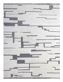 8X10 Fine Modern High-Low Hand-Knotted Area Rug