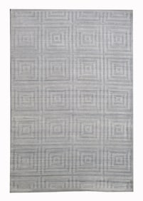 6X9 Ivory Silk Modern Handmade Area Rug