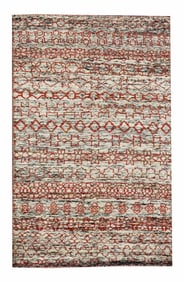 5X8 Silk Modern Moroccan Hand-Knotted Area Rug