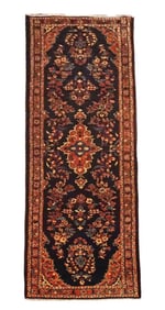 4X13 Persian Lilihan Gallery Runner, circa 1940