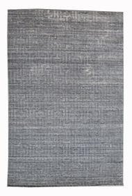 Gray Silk Modern Handmade Area Rug