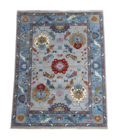 9X12 Silver Oushak Area Rug