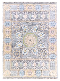8X10 Mamluk Hand-Knotted Wool Area Rug