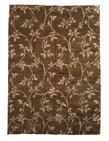 8X11 Fine European Inspired Wool and Silk Tibetan Rug