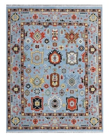 9X12 Oushak Zero Pile Hand-Knotted Wool Rug