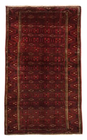 5X13 Turkoman Tribal Abrash Gallery Runner, circa 1940