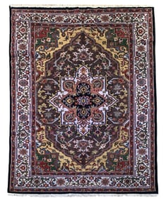 6X9 Heriz Serapi Hand-Knotted Area Rug