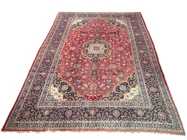 8X12 Estate Persian Kashan Hand-Knotted Rug, Circa 1970