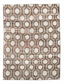 5X8 Modern Hand-Knotted Silk Area Rug