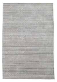 4X6 Modern Handmade High-Low Silk Rug