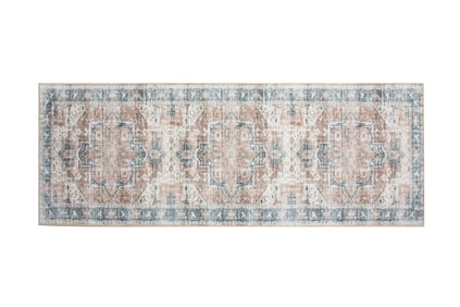 3X8 Heriz Tufted Premium 1/4" Pile Ultra Soft Runner with Non-Slip & Padded Backing