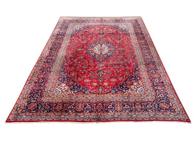 10X13 Estate Persian Kashan Hand-Knotted Rug, Circa 1970