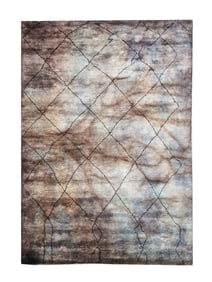 8X12 Modern Moroccan Hand-Knotted Rug
