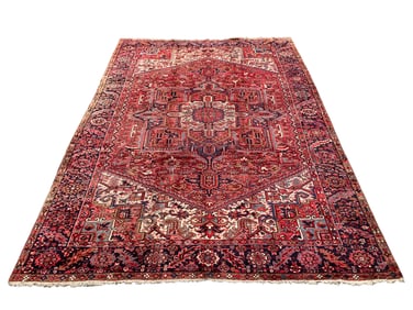10X13 Estate Persian Heriz Wool Rug, Circa 1960