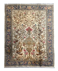 6X9 Estate Antique Pure Silk Turkish Rug