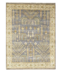 8X10 Gray Oushak Area Rug Willow Palm Tree