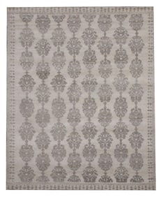 8X10 Modern Gray Area Rug Hand-Knotted Wool Carpet
