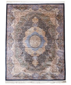 5X8 Pure Silk Tabriz Hand-Tufted Area Rug 80 RAJ 1000 KPSI