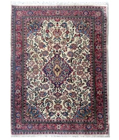 4X7 Estate Vintage Persian Sarouq Rug