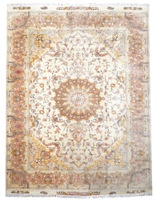 9X12 Fine Wool & Silk Persian Tabriz, 60 RAJ