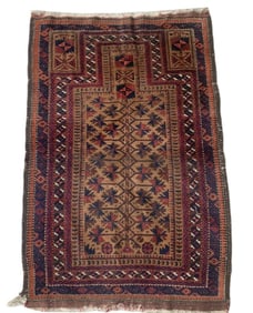3X5 Estate Persian Baluchi Hand-Knotted Rug, Circa 1940