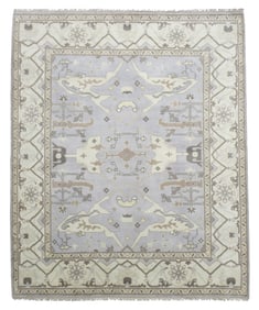 8X10 Silver Oushak Area Rug