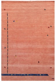 5X8 Gabbeh Handmade Rug with Girl & Goat Design