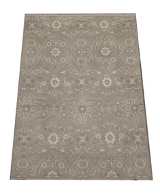 8X10 Gray Hand-Knotted Modern Rug