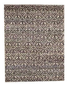 8X10 Modern Hand-Knotted Silk Area Rug