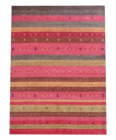 8X11 Lori Gabbeh Handmade Rug Goat & Girl Design