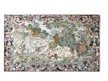 4X6 Antique Aubusson Petti Point Tapestry, circa 1900