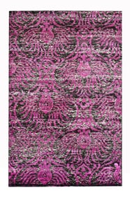 5X8 Silk Modern Hand-Knotted Area Rug