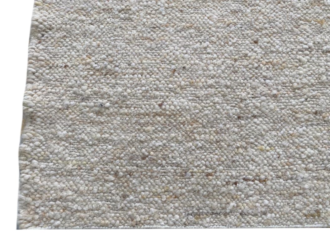 8X10 White Handwoven Natural Raw Wool Rug (1 of 3)