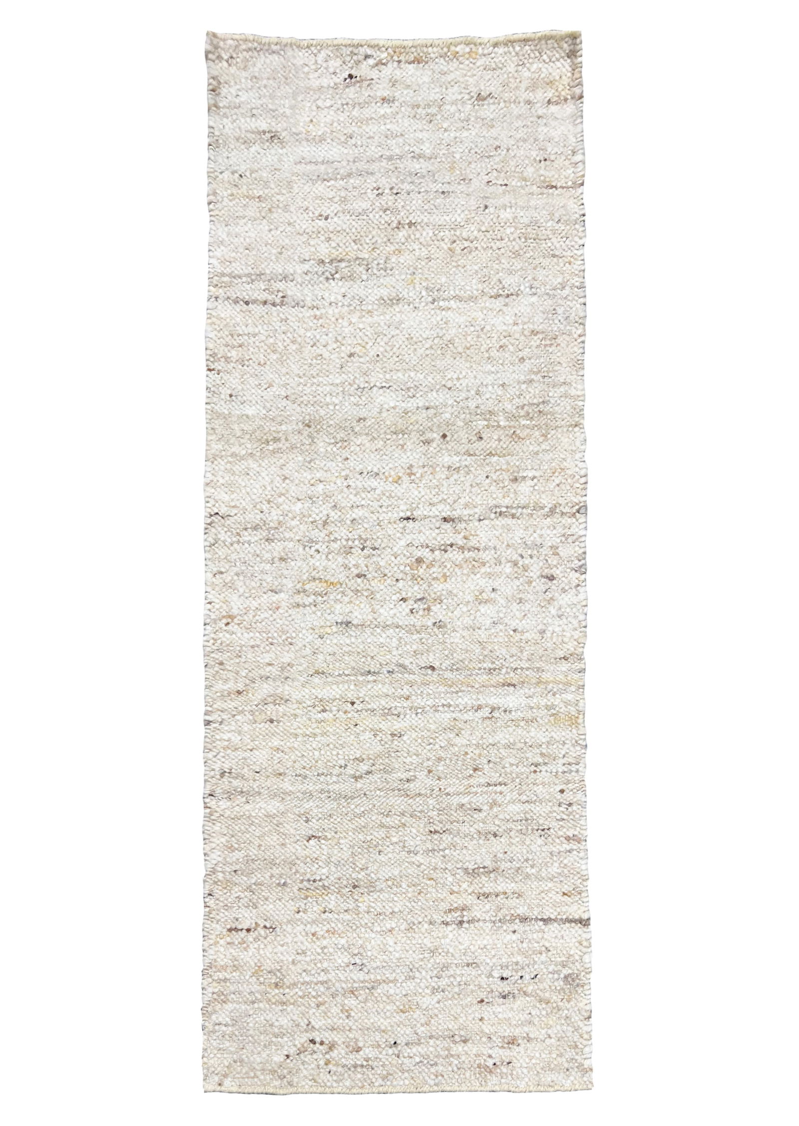3X20 Natural Raw Wool Runner Flatweave Hand-Knotted Rug (2'6" x 20') (1 of 5)