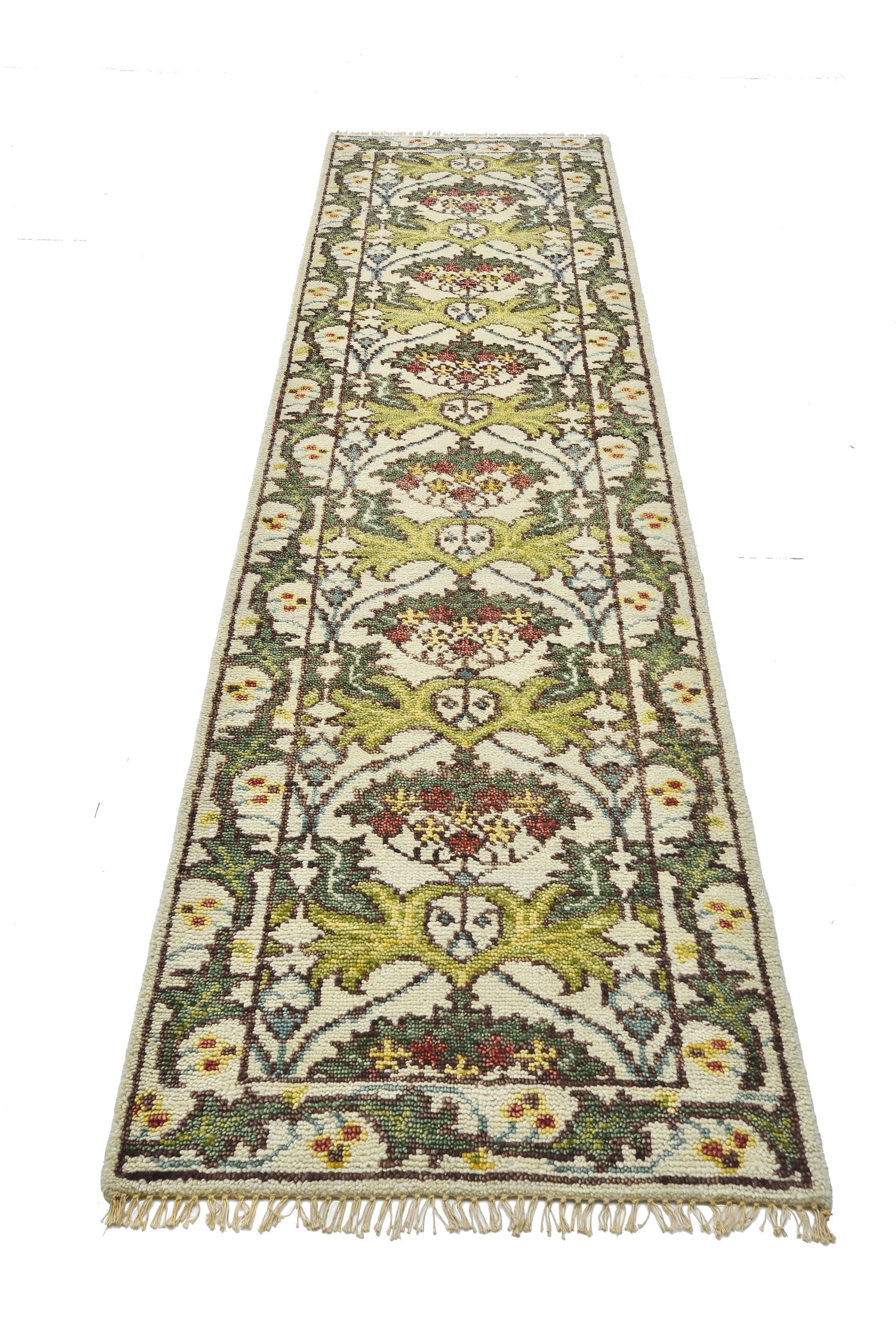 3X12 Ivory William Morris Inspired Wool Runner (2'6" x 12') (1 of 6)
