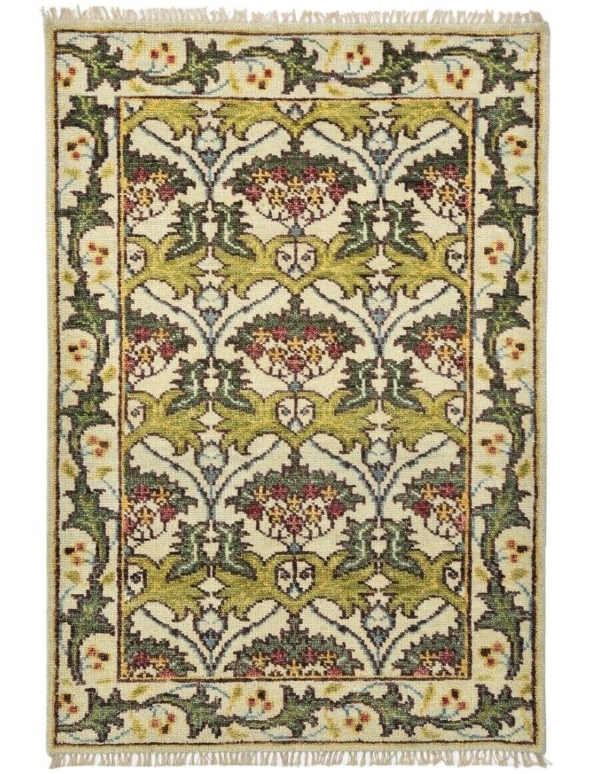 4X6 Ivory William Morris Inspired Area Rug (1 of 7)
