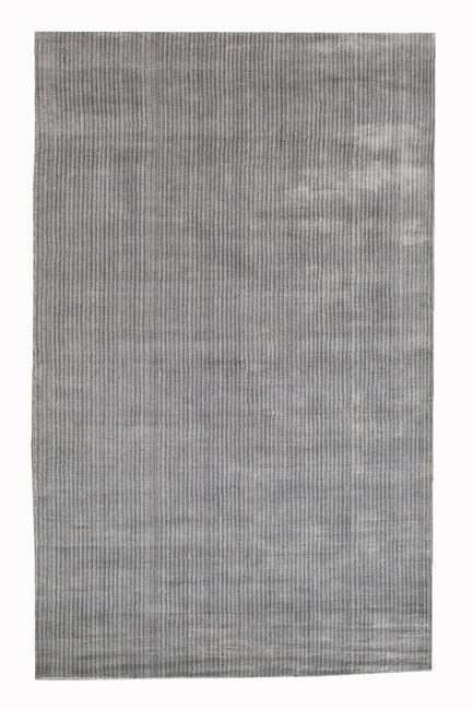 5X8 Silver Silk Modern Handmade Area Rug: Handmade silk pile on a cotton foundation. Dimensions: 5' x 8' Origin: India Field Color: Gray SKU: 80.176-03.24.21-5X8-27-AK165