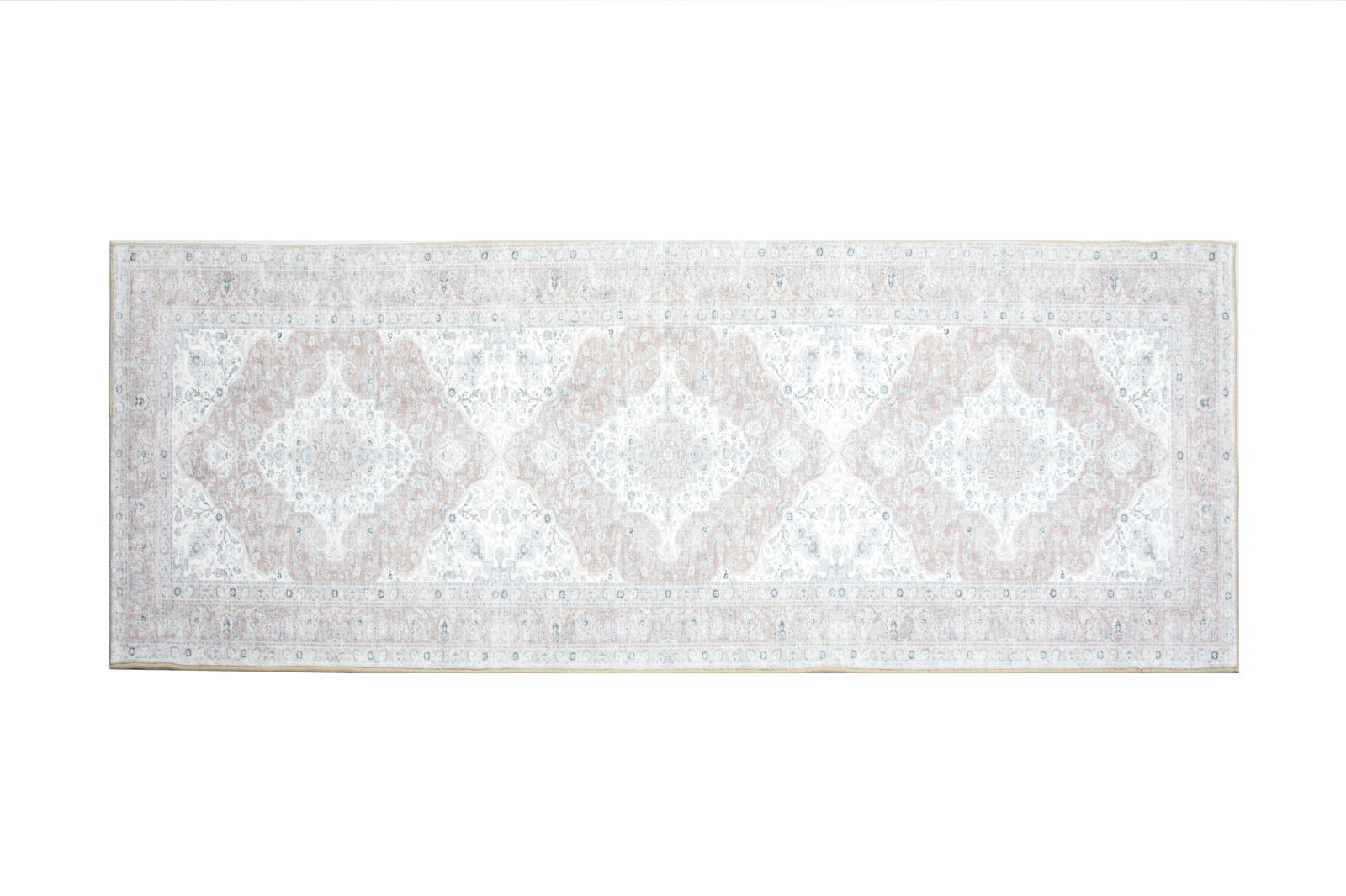 3X8 Tabriz Premium 1/4" Pile Ultra Soft Runner (2'6" x 8'): Premium ultra soft 1/4" pile with non-slip padded backing. 2'6" x 8' New Origin: China Field Color: Ivory Border Color: Tan Accent Colors: Gray, Beige, Pale Red, Pale Blue Tufted art silk pile on a no