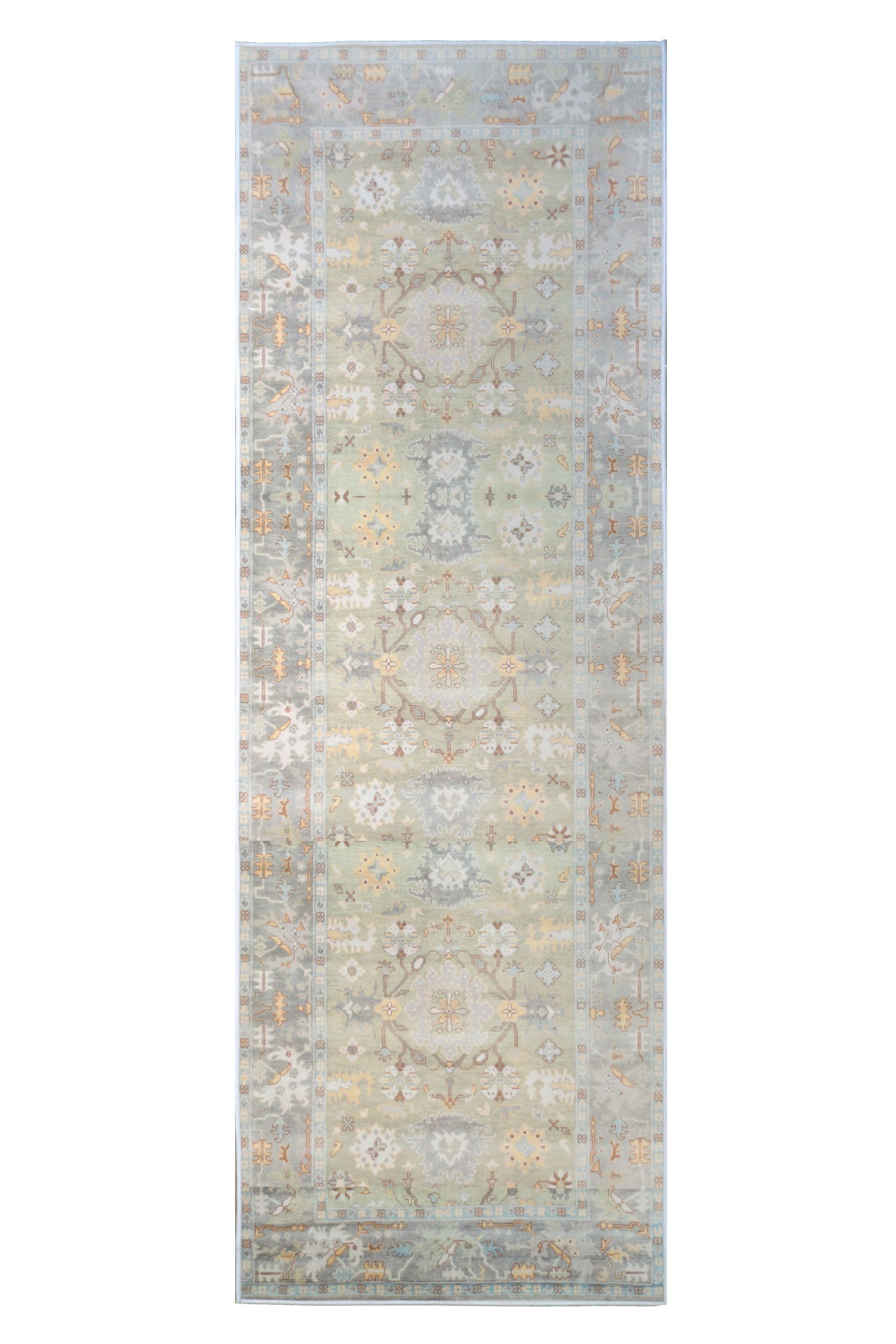 3X10 Green Oushak Machine Washable Runner (2'6" x 10') (1 of 4)