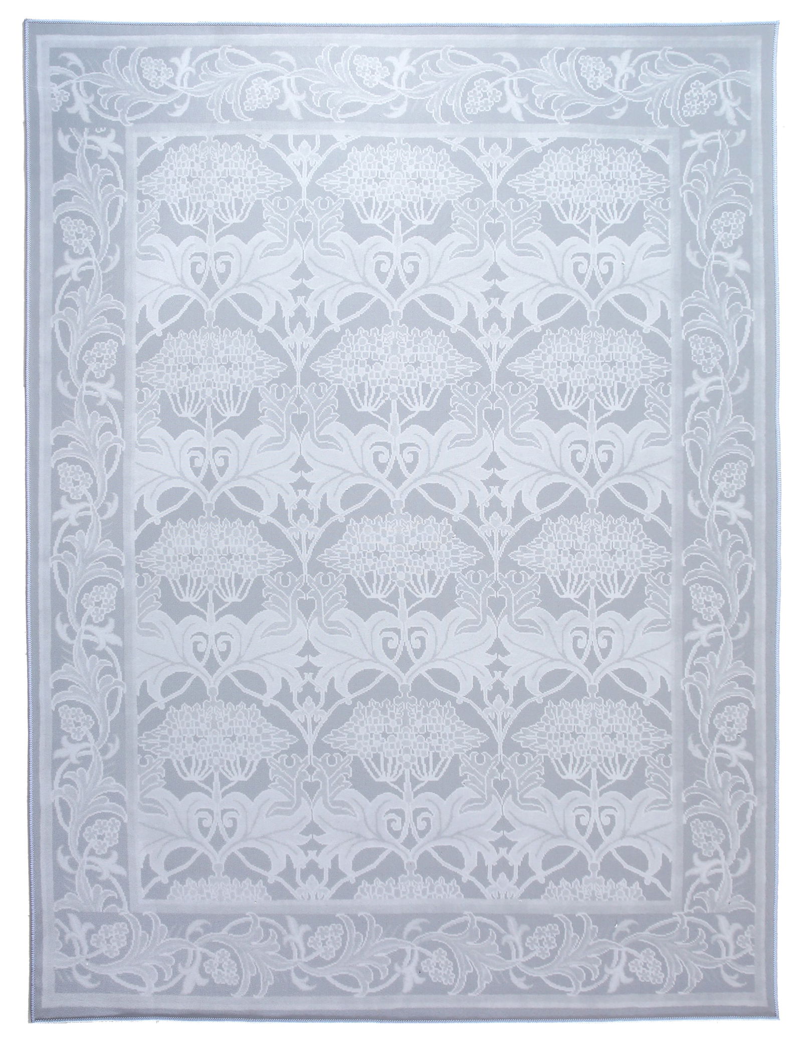 4X6 Gray William Morris Inspired Machine Washable Rug: Machine Washable Approximate Dimensions: 4' x 6' Origin: China Field Color: Gray Border Color: Gray Accent Colors: Light-Gray, Ivory SKU: 96.67-01.16.23-4X6-5-AN198