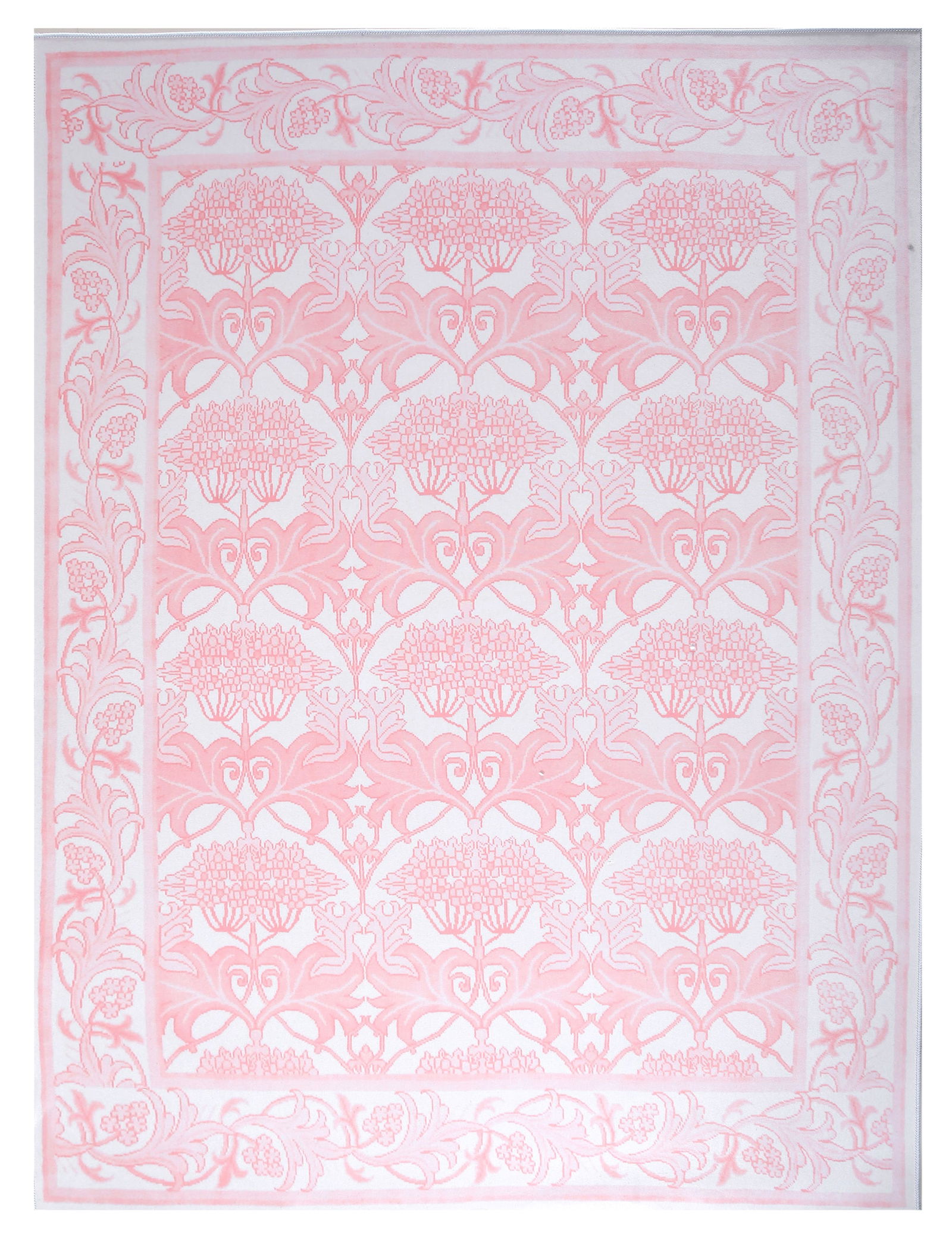 4X6 Pink William Morris Inspired Machine Washable Rug: Machine Washable Approximate Dimensions: 4' x 6' Origin: China Field Color: Ivory Border Color: Ivory Accent Colors: Pink SKU: 96.73-01.16.23-4X6-5-AN204