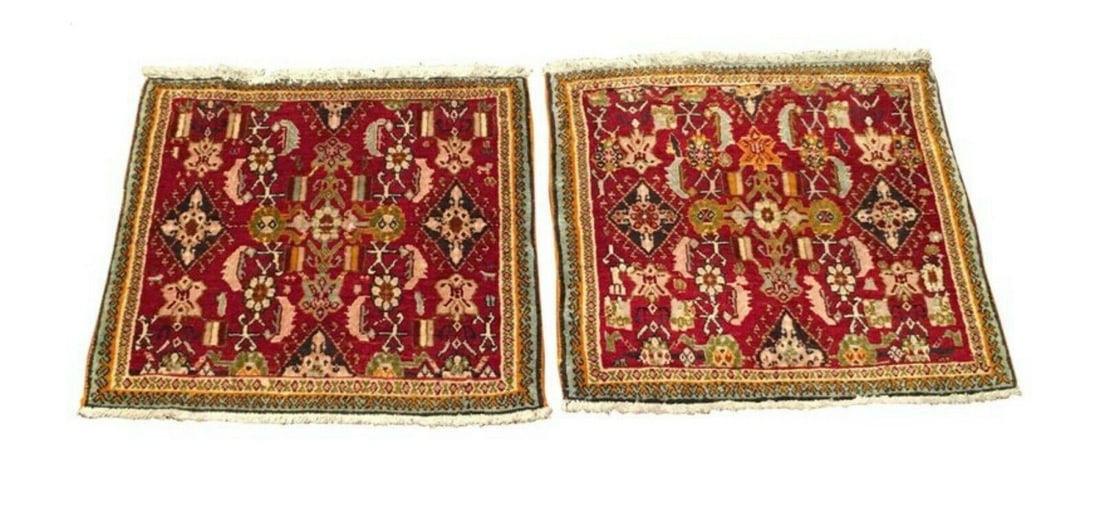 2X2 Pair of Two Square Vintage Tabriz Rugs, circa 1940 (1 of 2)