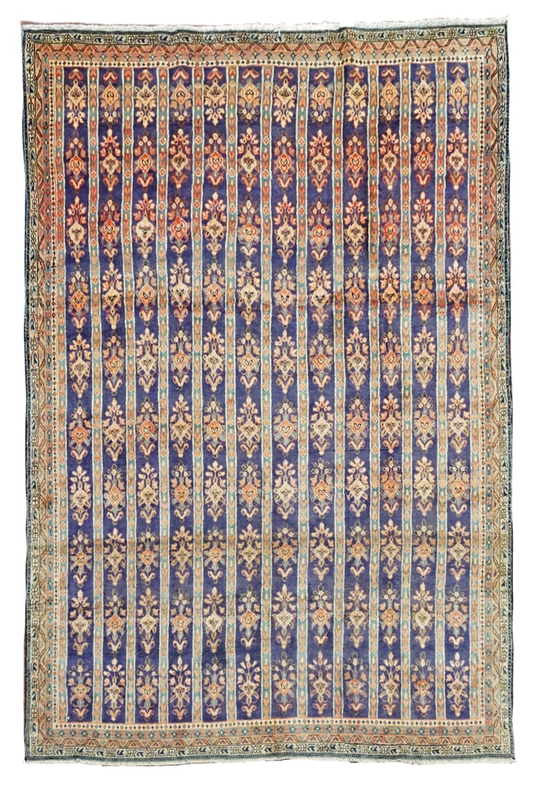 5X8 Antique Persian Sarouk Farahan Rug, circa 1900: Hand-knotted wool pile on a cotton foundation. Circa 1900 Dimensions: 5'3" x 8' Origin: Iran Condition: Excellent Field Color: Beige Border Color: Rust-Red Accent Colors: Light-Blue, Light-Brown, Dust