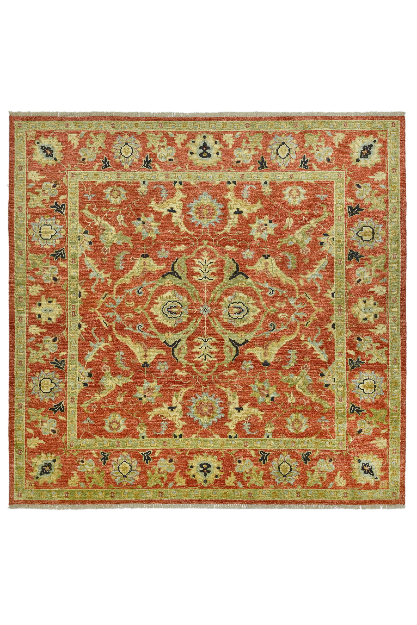 8X8 Square Heriz Hand-Knotted Wool Area Rug (1 of 5)
