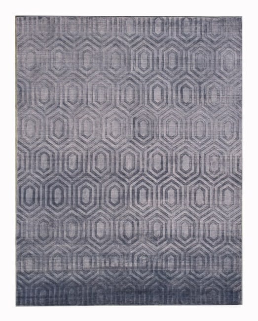 8X10 Gray Silk Modern Handmade Area Rug (1 of 5)