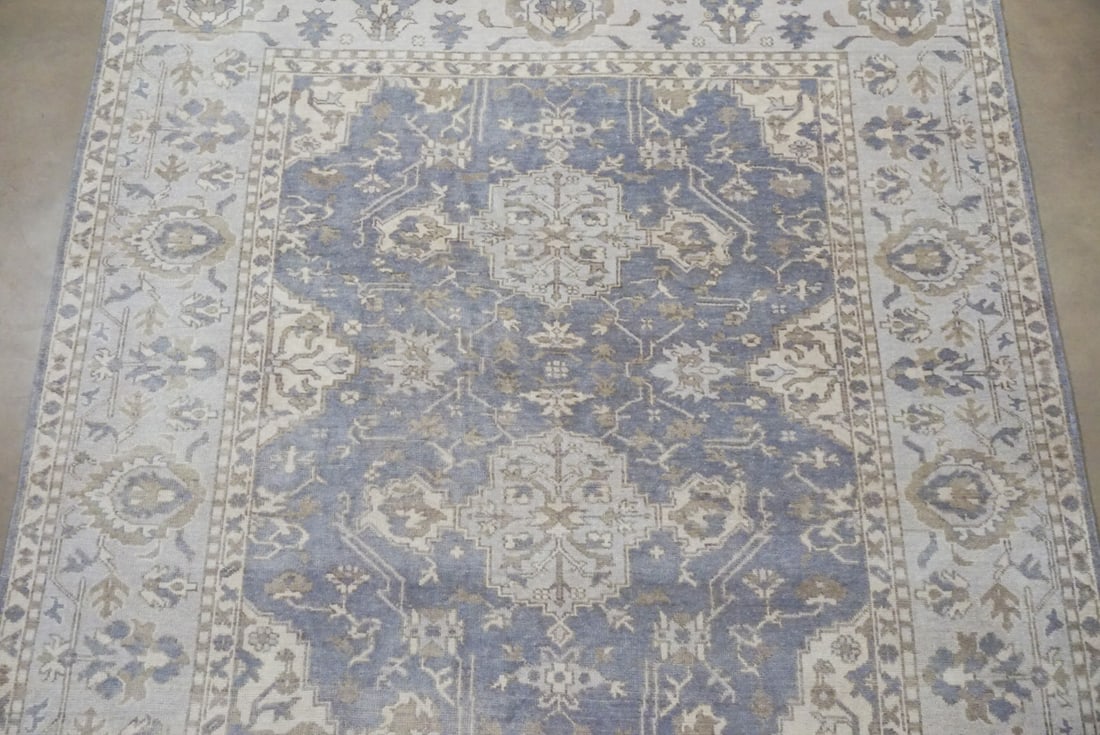 8X10 Gray Oushak Hand-Knotted Rug - 3