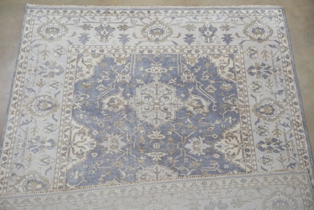 8X10 Gray Oushak Hand-Knotted Rug - 4